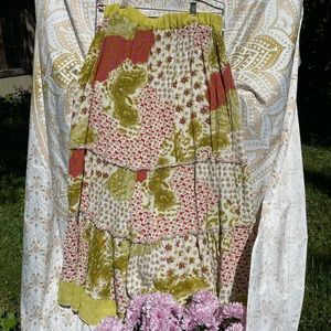 Chiffon-cotton Blend Peasant Skirt